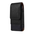 For 5.2 inch Mobile Phone Cowhide Texture Oxford Cloth Waist Bag(Black) - 2