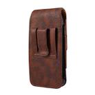 For 7.0 inch Mobile Phone Cowhide Texture Oxford Cloth Waist Bag(Brown) - 3