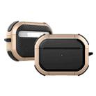 For AirPods Pro 2 Wireless Earphones Shockproof Thunder Mecha TPU Protective Case(Gold) - 1