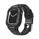 Armor Silicone Watch Band For Apple Watch Series 8&7 45mm / SE 2&6&SE&5&4 44mm / 3&2&1 42mm(Black) - 1