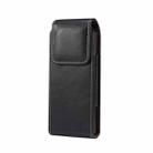 Lambskin Texture Leather Waist Bag for Folding Mobile Phone(Black) - 2