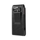 Lambskin Texture Leather Waist Bag for Folding Mobile Phone(Black) - 3