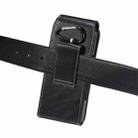 Lambskin Texture Leather Waist Bag for Folding Mobile Phone(Black) - 5