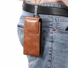 Lambskin Texture Leather Waist Bag for Folding Mobile Phone(Brown) - 1