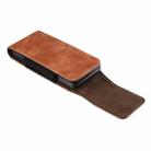 Lambskin Texture Leather Waist Bag for Folding Mobile Phone(Brown) - 4