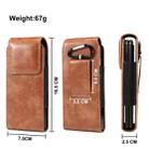 Lambskin Texture Leather Waist Bag for Folding Mobile Phone(Brown) - 6