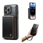 For iPhone 14 Pro JEEHOOD C22 Series Zipper Wallet Phone Case(Coffee) - 1