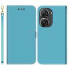 For Asus Zenfone 9 Imitated Mirror Surface Flip Leather Phone Case(Blue) - 1