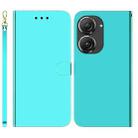For Asus Zenfone 9 Imitated Mirror Surface Flip Leather Phone Case(Mint Green) - 1