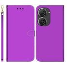 For Asus Zenfone 9 Imitated Mirror Surface Flip Leather Phone Case(Purple) - 1