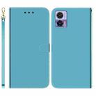 For Motorola Edge 30 Neo /  Edge 30 Lite Imitated Mirror Surface Flip Leather Phone Case(Blue) - 1