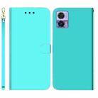 For Motorola Edge 30 Neo /  Edge 30 Lite Imitated Mirror Surface Flip Leather Phone Case(Mint Green) - 1