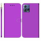 For Motorola Moto S30 Pro 5G / Edge 30 Fusion Imitated Mirror Surface Flip Leather Phone Case(Purple) - 1