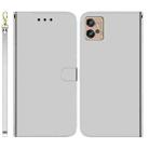 For Motorola Moto G32 Imitated Mirror Surface Flip Leather Phone Case(Silver) - 1