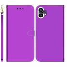 For Nothing Phone 1 Imitated Mirror Surface Flip Leather Phone Case(Purple) - 1