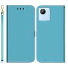 For Realme C30 Imitated Mirror Surface Flip Leather Phone Case(Blue) - 1