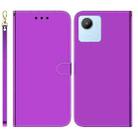 For Realme C30 Imitated Mirror Surface Flip Leather Phone Case(Purple) - 1