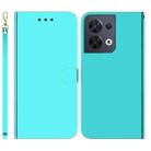 For OPPO Reno8 Imitated Mirror Surface Flip Leather Phone Case(Mint Green) - 1