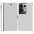 For OPPO Reno8 Pro Imitated Mirror Surface Flip Leather Phone Case(Silver) - 1