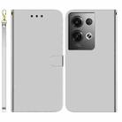 For OPPO Reno8 Pro+ Imitated Mirror Surface Flip Leather Phone Case(Silver) - 1