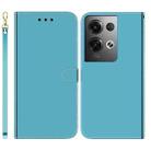 For OPPO Reno8 Pro+ Imitated Mirror Surface Flip Leather Phone Case(Blue) - 1