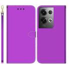 For OPPO Reno8 Pro+ Imitated Mirror Surface Flip Leather Phone Case(Purple) - 1