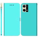 For OPPO Reno7 4G Imitated Mirror Surface Flip Leather Phone Case(Mint Green) - 1