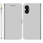 For Xiaomi Poco M4 5G Imitated Mirror Surface Flip Leather Phone Case(Silver) - 1