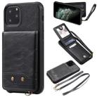 For iPhone 11 Pro Vertical Flip Shockproof Leather Protective Case with Long Rope, Support Card Slots & Bracket & Photo Holder & Wallet Function(Black) - 1