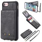 For iPhone 6 Vertical Flip Shockproof Leather Protective Case with Long Rope, Support Card Slots & Bracket & Photo Holder & Wallet Function(Gray) - 1