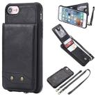 For iPhone 6 Vertical Flip Shockproof Leather Protective Case with Long Rope, Support Card Slots & Bracket & Photo Holder & Wallet Function(Black) - 1