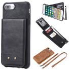 For iPhone 6 Plus Vertical Flip Shockproof Leather Protective Case with Long Rope, Support Card Slots & Bracket & Photo Holder & Wallet Function(Black) - 1