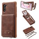 For Galaxy Note 10 Vertical Flip Shockproof Leather Protective Case with Long Rope, Support Card Slots & Bracket & Photo Holder & Wallet Function(咖啡) - 1