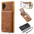For Galaxy Note 10+ Vertical Flip Shockproof Leather Protective Case with Long Rope, Support Card Slots & Bracket & Photo Holder & Wallet Function(Brown) - 1