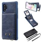 For Galaxy Note 10+ Vertical Flip Shockproof Leather Protective Case with Long Rope, Support Card Slots & Bracket & Photo Holder & Wallet Function(Blue) - 1