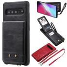 For Galaxy S10 5G Vertical Flip Shockproof Leather Protective Case with Long Rope, Support Card Slots & Bracket & Photo Holder & Wallet Function(Black) - 1