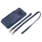 For Galaxy S8 Vertical Flip Shockproof Leather Protective Case with Long Rope, Support Card Slots & Bracket & Photo Holder & Wallet Function(Blue) - 10