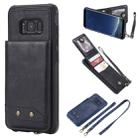 For Galaxy S8 Vertical Flip Shockproof Leather Protective Case with Long Rope, Support Card Slots & Bracket & Photo Holder & Wallet Function(Black) - 1
