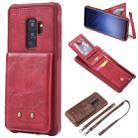 For Galaxy S9+ Vertical Flip Shockproof Leather Protective Case with Long Rope, Support Card Slots & Bracket & Photo Holder & Wallet Function(Red) - 1