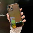 For iPhone 14 Color Plated Invisible Holder Phone Case(Black) - 1