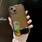 For iPhone 13 Color Plated Invisible Holder Phone Case(Black) - 1