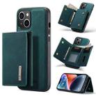 For iPhone 14 DG.MING M1 Series 3-Fold Multi Card Wallet Leather Case(Green) - 1