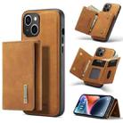 For iPhone 14 Plus DG.MING M1 Series 3-Fold Multi Card Wallet Leather Case(Brown) - 1