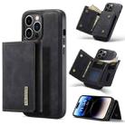 For iPhone 14 Pro DG.MING M1 Series 3-Fold Multi Card Wallet Leather Case(Black) - 1