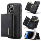 For iPhone 14 Pro Max DG.MING M1 Series 3-Fold Multi Card Wallet Leather Case(Black) - 1