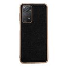 For Xiaomi Redmi Note 11 Pro 4G Global/5G Global/Note 11E Pro Genuine Leather Luolai Series Electroplating Phone Case(Black) - 1