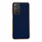 For Xiaomi Redmi Note 11 Pro 4G Global/5G Global/Note 11E Pro Genuine Leather Luolai Series Electroplating Phone Case(Dark Blue) - 1