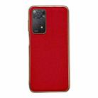 For Xiaomi Redmi Note 11 Global/Note 11S 4G Genuine Leather Luolai Series Electroplating Phone Case(Red) - 1