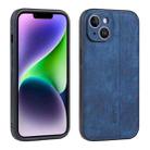 For iPhone 14 AZNS 3D Embossed Skin Feel Phone Case(Sapphire Blue) - 1