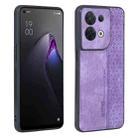 For OPPO Reno8 AZNS 3D Embossed Skin Feel Phone Case(Purple) - 1